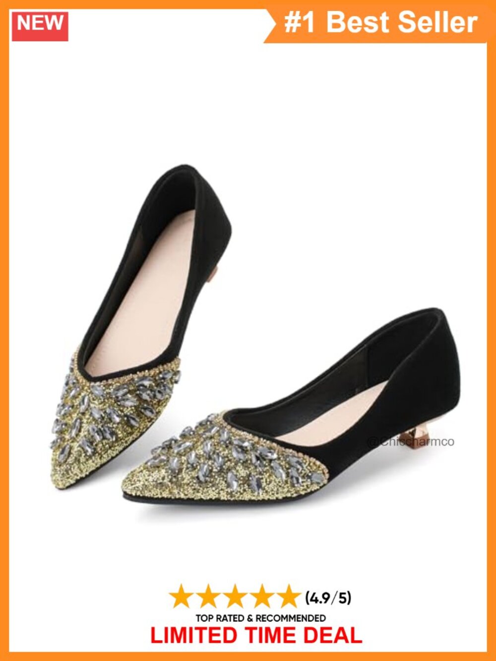 Kitten Heel Pumps Pointed Toe Slip On Dressy Work Comfortable